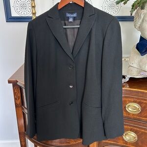 Ann Taylor Black Wool Suit Size 6 Jacket, Size 8 Slacks